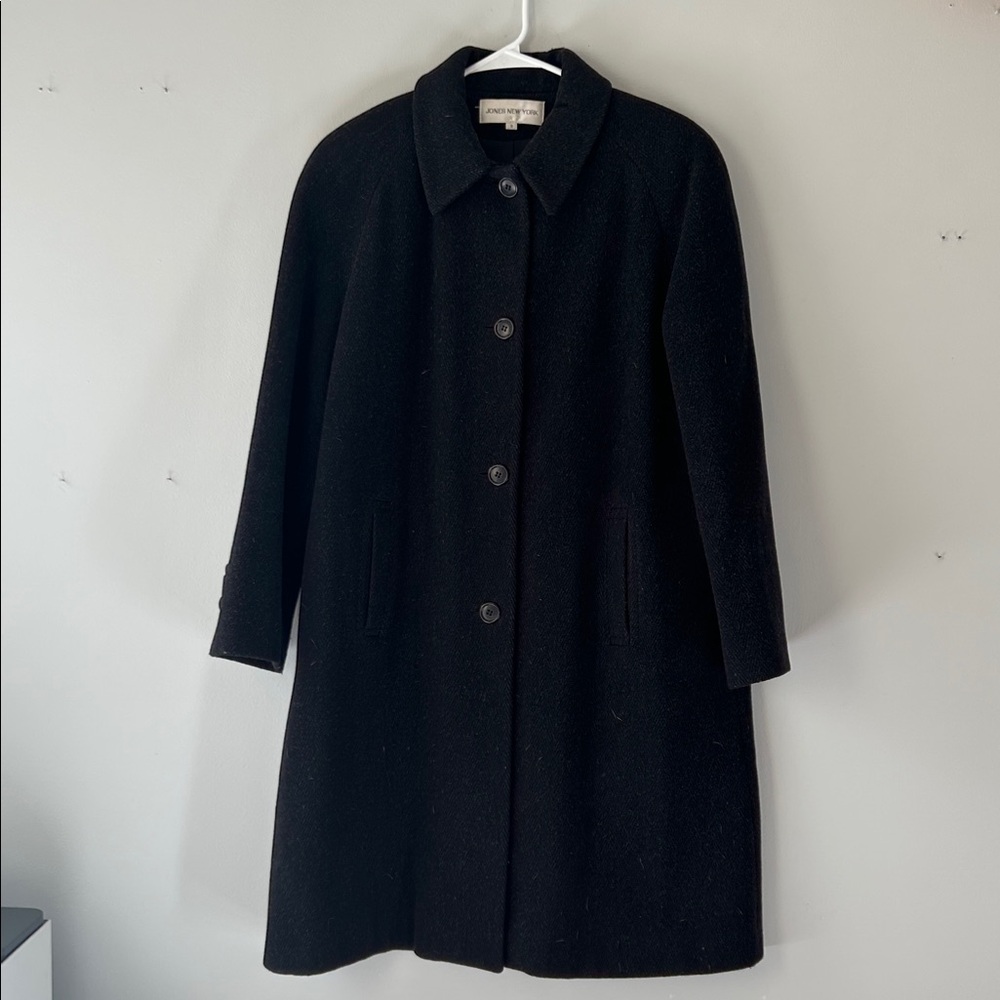 Jones New York | Button Down Cashmere Blend Herringbone Dress Coat